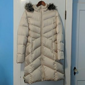 Woman's Shimmer Down Coat (Pale Sand color)